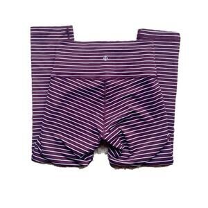 Lululemon Wunder Under High-Rise Crop 21" Full-On Luxtreme Burgundy Striped